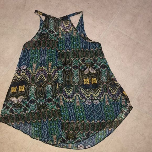 •TYCHE•NWT COLORFUL BOHEMIAN FLOWY SLEEVELESS TANK TOP BLOUSE SIZE SMALL - Picture 3 of 6